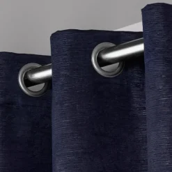 Curtains & Drapes-Kirkland's Home Oxford Navy Thermal Curtain Panel Set, 84 In. Blue