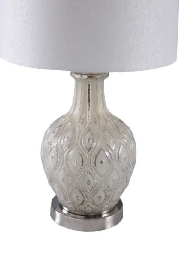 Table Lamps-Kirkland's Home Painted Mercury Glass Table Lamp White/Silver