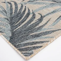 Outdoor Rugs-Kirkland's Home Palm Fronds Lava Indoor/Outdoor Area Rug, 5X7 Blue