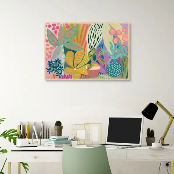 Framed Art-Kirkland's Home Palm Heavan Framed Canvas Art Print Multi