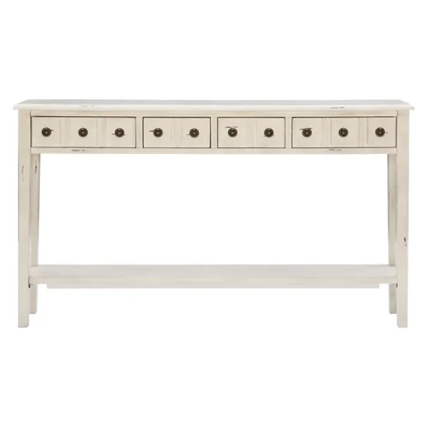 Console Tables-Kirkland's Home Paloma Cream 4-Drawer Console Table Ivory