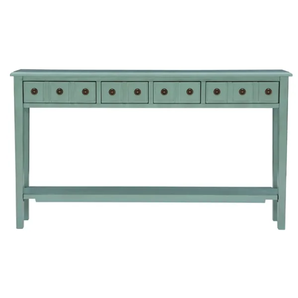 Console Tables-Kirkland's Home Paloma Teal 4-Drawer Console Table Green
