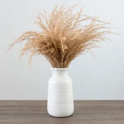 Arrangements & Greenery-Kirkland's Home Pampas Grass Bouquet In White Ceramic Vase Tan/White
