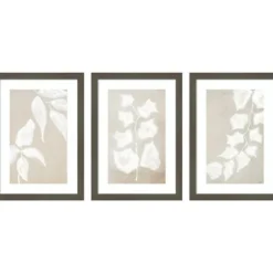 Framed Art-Kirkland's Home Paper Bark 3-Pc. Framed Wall Art Set White/Tan