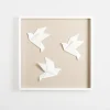 Wall Plaques-Kirkland's Home Paper Origami Birds Shadowbox Wall Plaque White/Tan