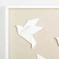 Wall Plaques-Kirkland's Home Paper Origami Birds Shadowbox Wall Plaque White/Tan