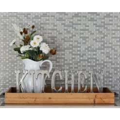 Decorative Trays-Kirkland's Home Parquet Fir Wood Decorative Tray Tan