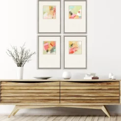 Framed Art-Kirkland's Home Pastel Splash Framed Art Prints, Set Of 4 Multi