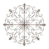 Wall Plaques-Kirkland's Home Patina Metal Floral Crest Wall Plaque Brown