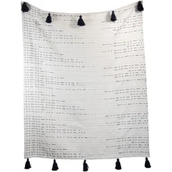 Blankets & Throws-Kirkland's Home Patterned Handwoven Throw With Tassels Blue