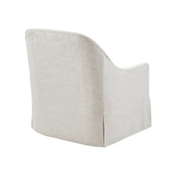 Accent Chairs-Kirkland's Home Patterned Upholstered Swivel Glider Chair White