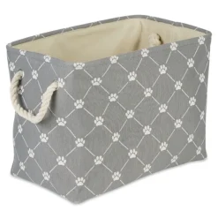 Baskets & Boxes-Kirkland's Home Paw Trellis Rectangle Basket, 17.5 In. Gray