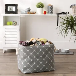 Baskets & Boxes-Kirkland's Home Paw Trellis Rectangle Basket, 17.5 In. Gray