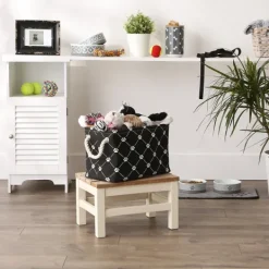 Baskets & Boxes-Kirkland's Home Paw Trellis Rectangle Basket, 14 In. Black