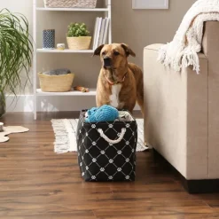 Baskets & Boxes-Kirkland's Home Paw Trellis Rectangle Basket, 16 In. Black