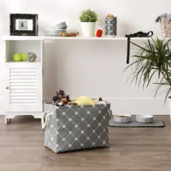 Baskets & Boxes-Kirkland's Home Paw Trellis Rectangle Basket, 16 In. Gray