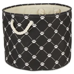 Baskets & Boxes-Kirkland's Home Paw Trellis Round Basket, 18 In. Black