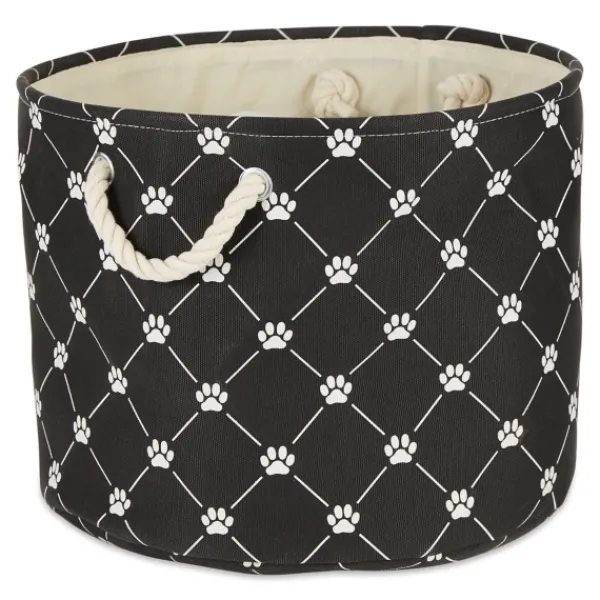 Baskets & Boxes-Kirkland's Home Paw Trellis Round Basket, 18 In. Black
