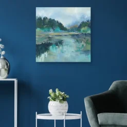 Canvas Art-Kirkland's Home Peaceful Space Canvas Art Print, 30X30 In. Blue/Green
