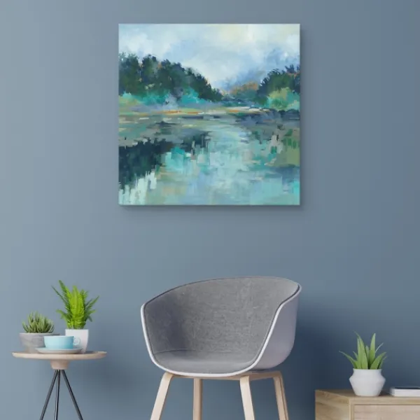 Canvas Art-Kirkland's Home Peaceful Space Canvas Art Print, 30X30 In. Blue/Green