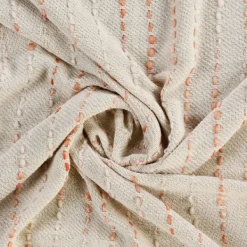Blankets & Throws-Kirkland's Home Peach Shimmer Stripe Woven Throw Pink/White/Tan