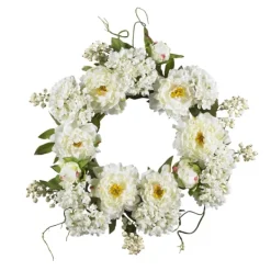 Wreaths-Kirkland's Home Peony And Hydrangea Wreath White