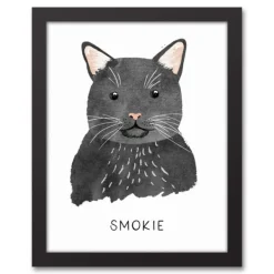 Wall Quotes & Signs-Kirkland's Home Personalized Black Cat Canvas Wall Plaque Black/White