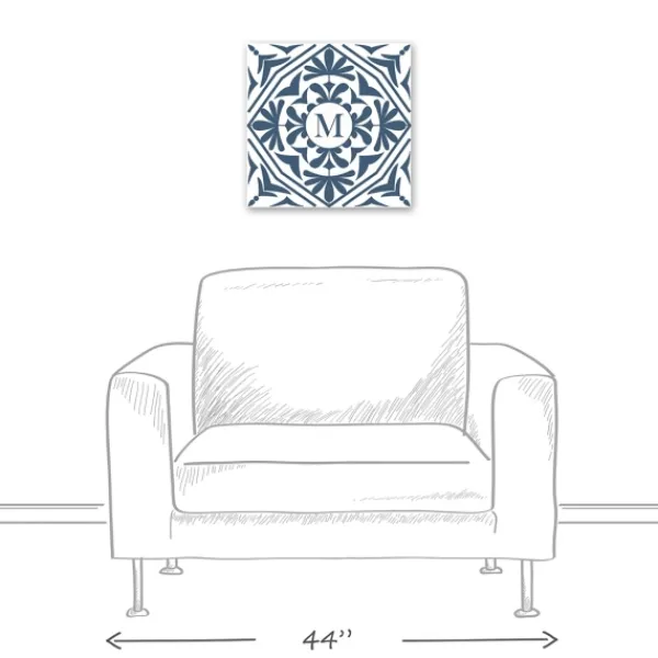 Monogram Wall Decor-Kirkland's Home Personalized Blue Tile Monogram Wall Plaque Blue/White