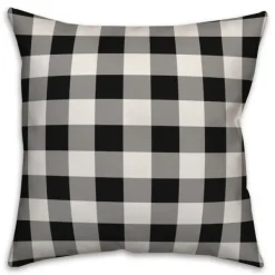 Pillows-Kirkland's Home Personalized Buffalo Check Harvest Wreath Pillow Black/White
