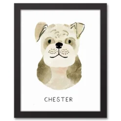 Wall Quotes & Signs-Kirkland's Home Personalized Bulldog Canvas Wall Plaque Tan/White