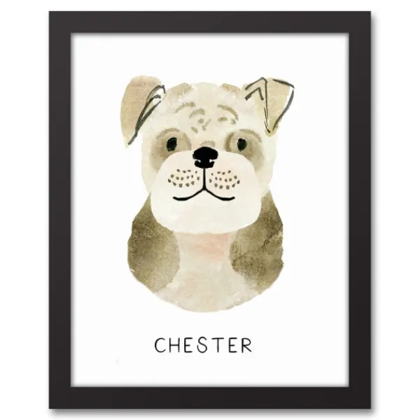 Wall Quotes & Signs-Kirkland's Home Personalized Bulldog Canvas Wall Plaque Tan/White