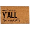 Doormats-Kirkland's Home Personalized Come On In Y'All Coir Doormat Tan/Black