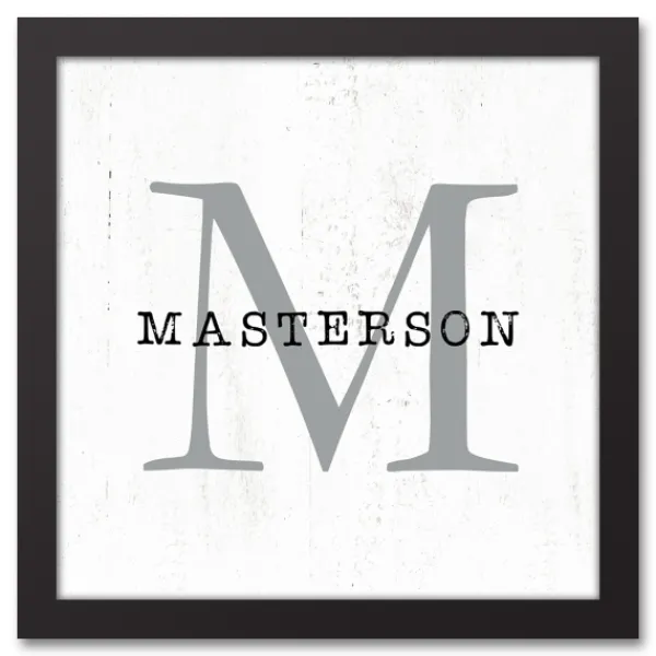 Monogram Wall Decor-Kirkland's Home Personalized Framed Monogram Canvas Wall Plaque White/Black