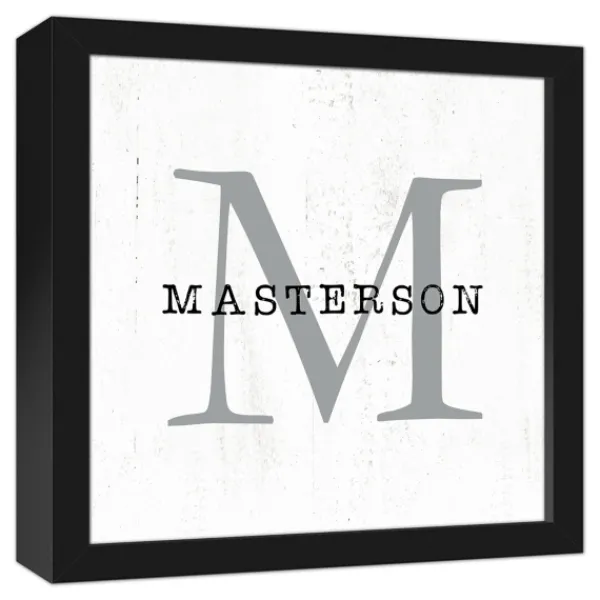 Monogram Wall Decor-Kirkland's Home Personalized Framed Monogram Canvas Wall Plaque White/Black