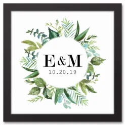 Wall Quotes & Signs-Kirkland's Home Personalized Framed Monogram Leaves Wall Plaque White/Green