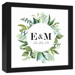 Wall Quotes & Signs-Kirkland's Home Personalized Framed Monogram Leaves Wall Plaque White/Green