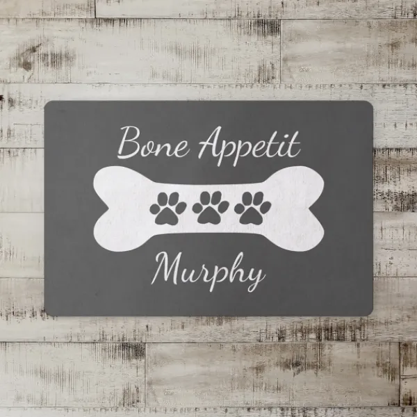 Kitchen & Floor Mats-Kirkland's Home Personalized Gray Bone Apetit Kitchen Mat Gray/White
