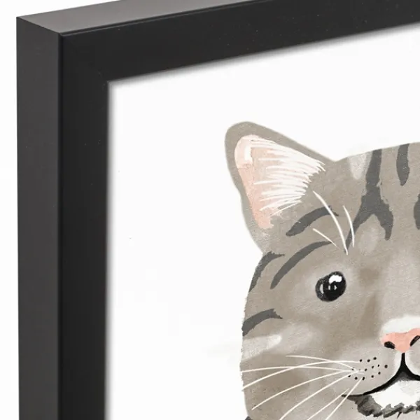 Wall Quotes & Signs-Kirkland's Home Personalized Gray Tabby Cat Canvas Wall Plaque Gray/White