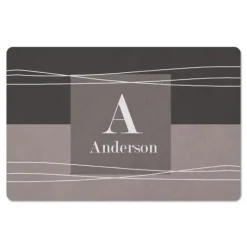 Kitchen & Floor Mats-Kirkland's Home Personalized Gray Waters Monogram Floor Mat Gray/White
