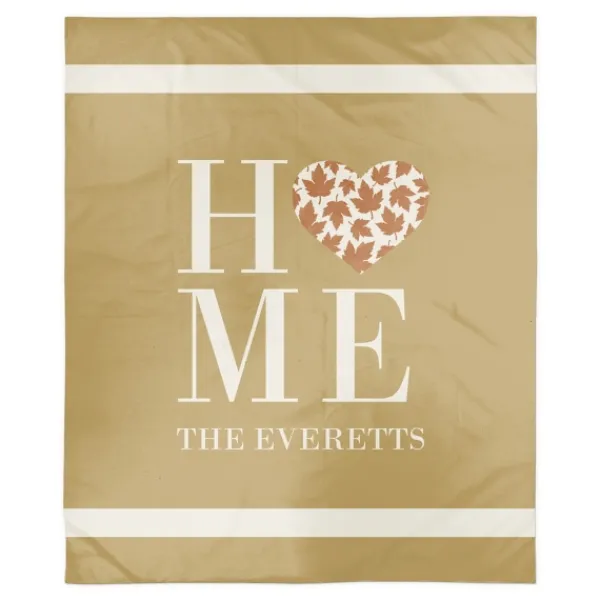Blankets & Throws-Kirkland's Home Personalized Home With Heart Harvest Throw Blanket Brown/White/Tan
