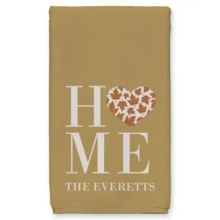 Blankets & Throws-Kirkland's Home Personalized Home With Heart 2-Pc. Harvest Towels Orange/White/Tan