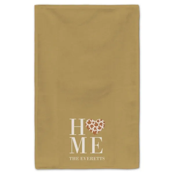Blankets & Throws-Kirkland's Home Personalized Home With Heart 2-Pc. Harvest Towels Orange/White/Tan