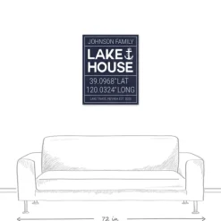 Wall Quotes & Signs-Kirkland's Home Personalized Lake House Canvas Wall Plaque Blue/White