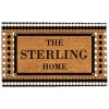 Doormats-Kirkland's Home Personalized Monochrome Tile Coir Doormat Tan/Black/White