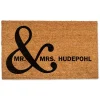 Doormats-Kirkland's Home Personalized Mr. & Mrs. Coir Doormat Tan/Black