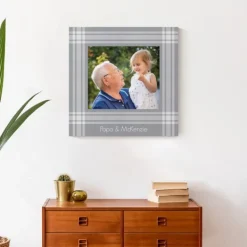 Wall Quotes & Signs-Kirkland's Home Personalized Plaid Photo Canvas Art Print Gray