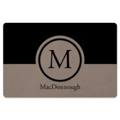 Kitchen & Floor Mats-Kirkland's Home Personalized Simple Circle Monogram Floor Mat Brown/Black