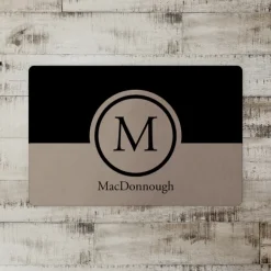 Kitchen & Floor Mats-Kirkland's Home Personalized Simple Circle Monogram Floor Mat Brown/Black