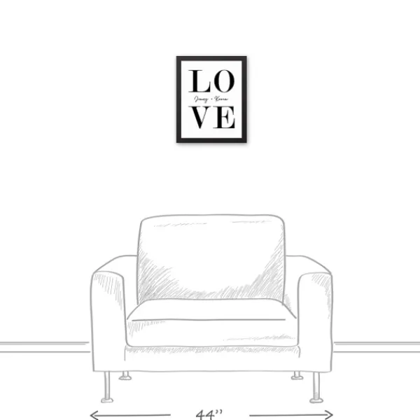Wall Quotes & Signs-Kirkland's Home Personalized Simple Love Framed Canvas Wall Plaque White/Black