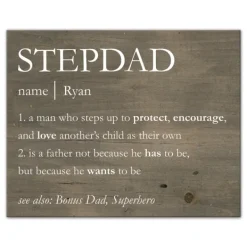 Wall Quotes & Signs-Kirkland's Home Personalized Stepdad Definition Canvas Wall Plaque Brown/White